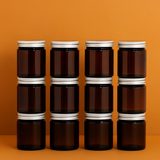 Amber Jar 100ml - Pack of 2, 6, or 12 Jars