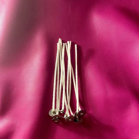 Flat Wick (10 cm) - Pre-Waxed | For Small & Medium Jar Candles